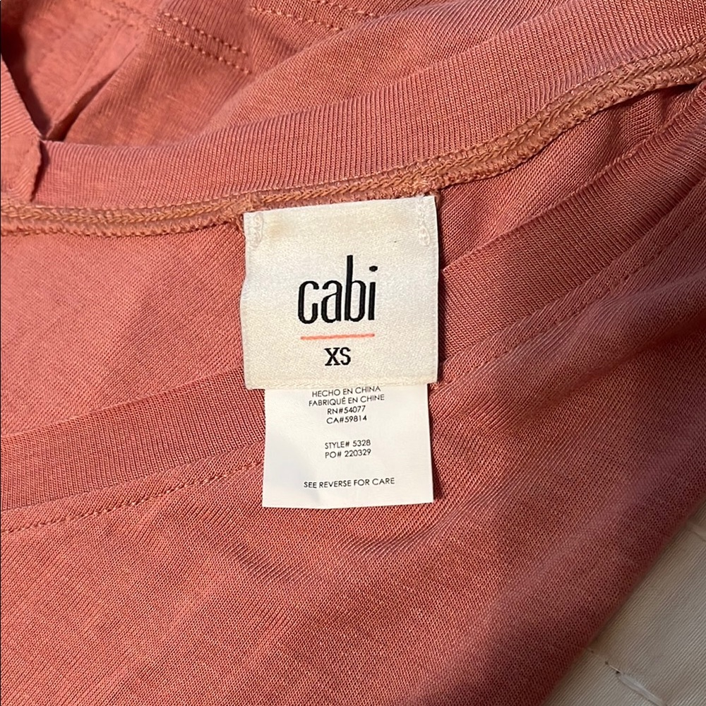 CAbi 5328 Taper Tee Brick Dust Short Sleeve Blouse - Picture 10 of 12